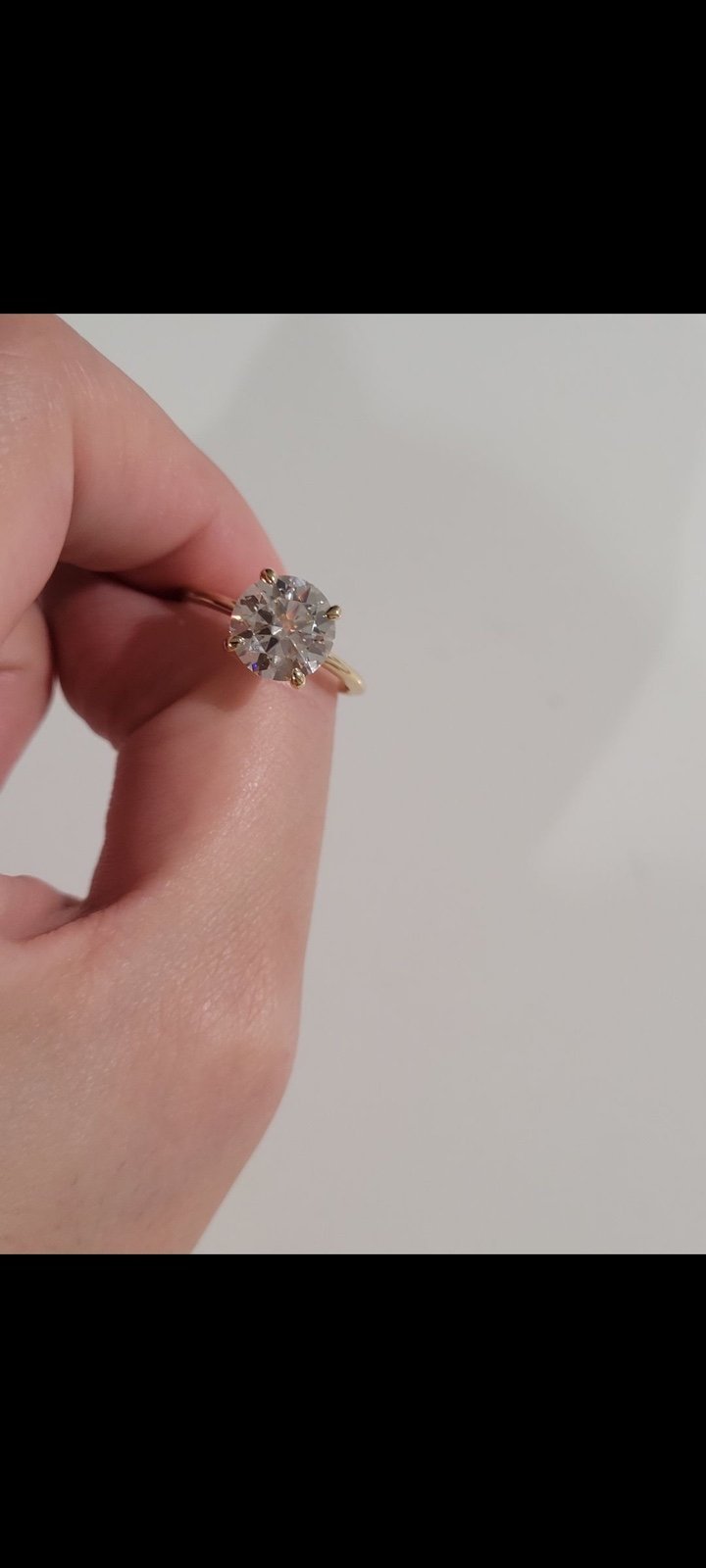 *SALE* 3 CT Round cut Genuine Moissanite 14k solid Gold Engagement Ring Size 7