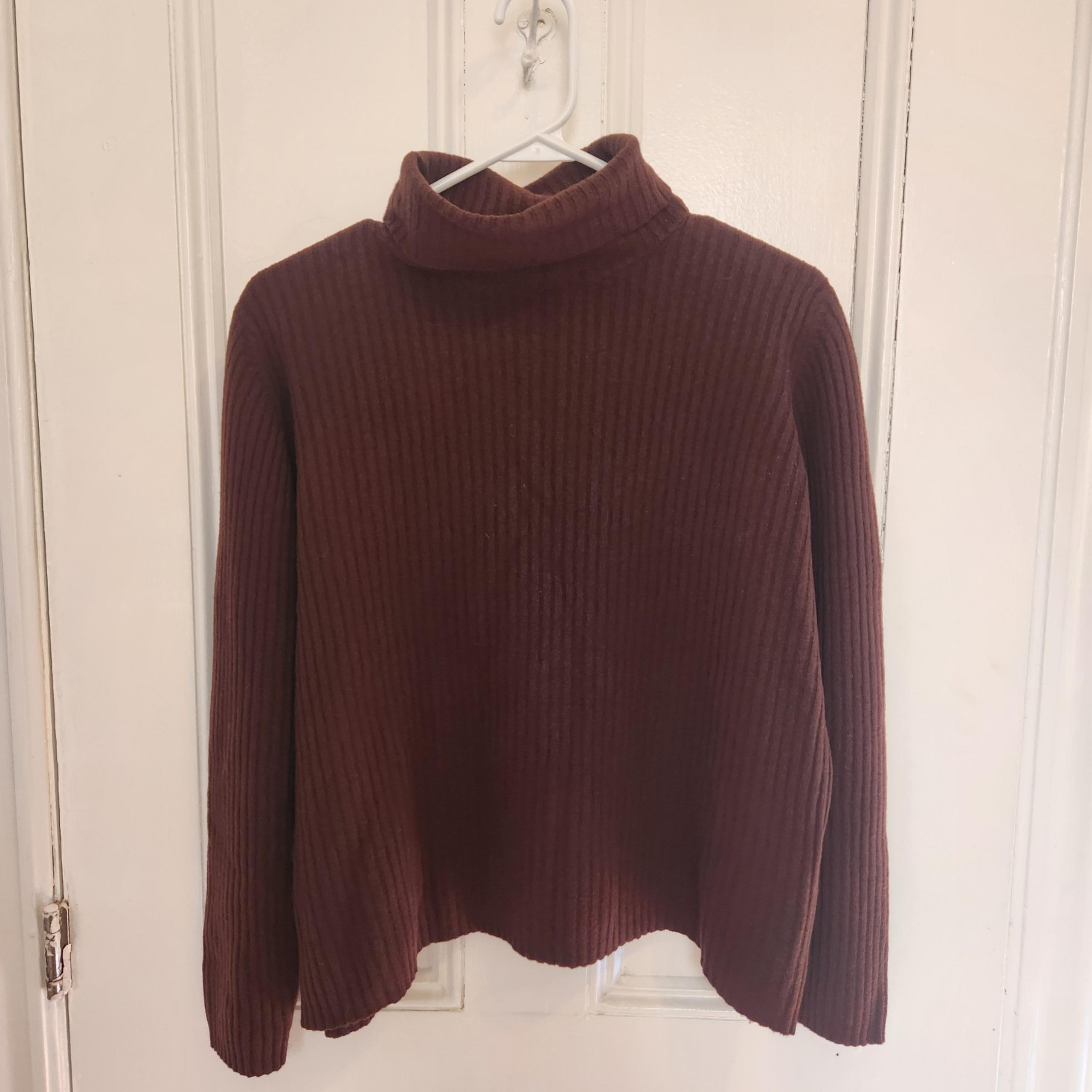 Vintage Lord and Taylor Sweater Womens Large Black 100% Merino Wool Turtleneck