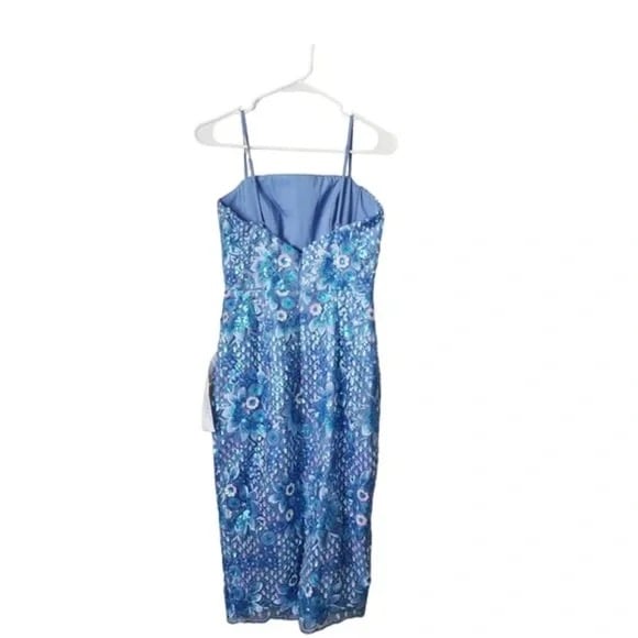 DRESS THE POPULATION Josselyn Dress sequin pink blue NEW WITH TAGS Size S