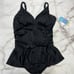 Swim Solutions Plus Size 26W Tummy-Control Skater Swimdress Black One Piece New