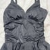 Swim Solutions Plus Size 26W Tummy-Control Skater Swimdress Black One Piece New