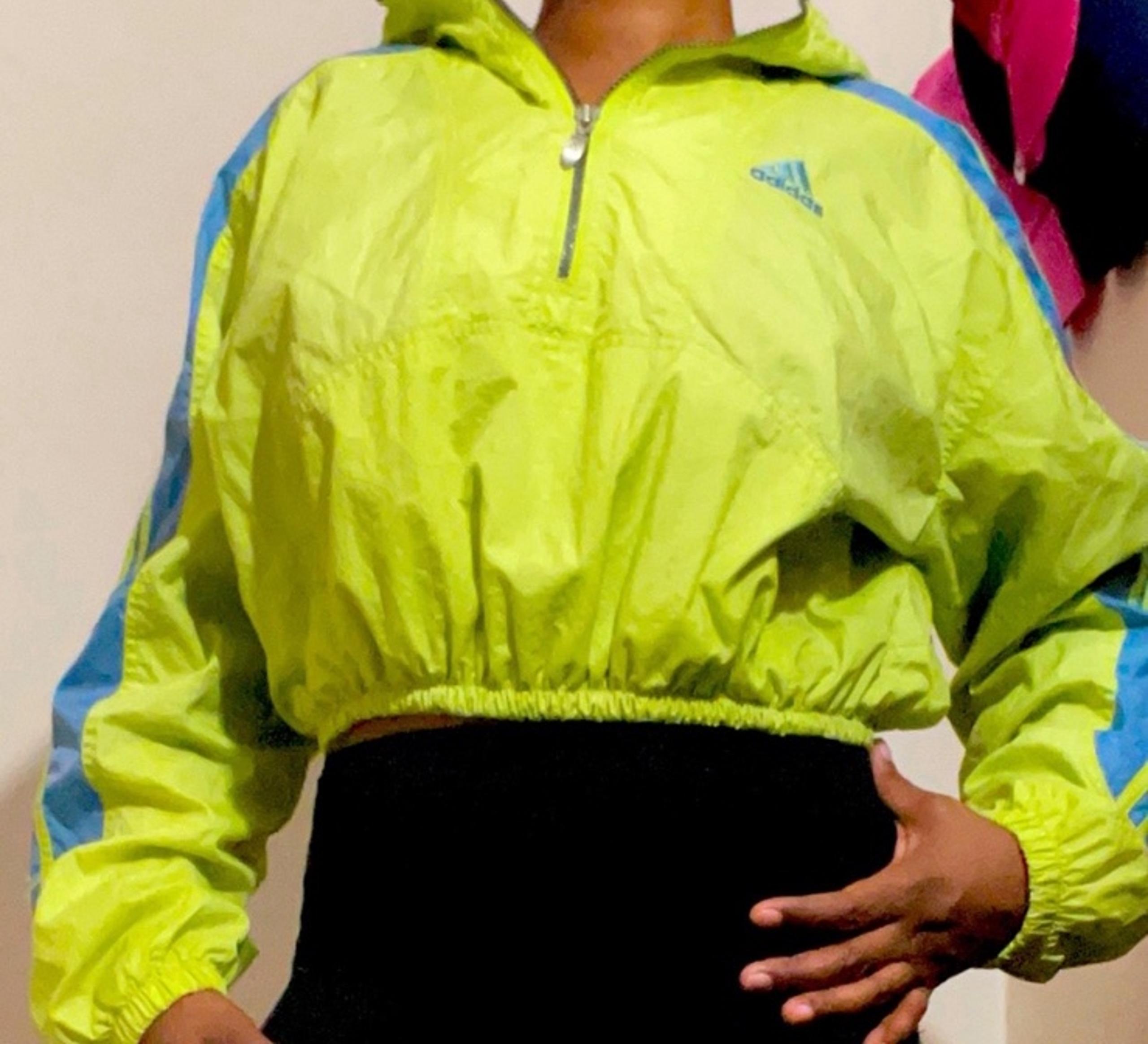 Vintage 90's Cropped Adidas's Lime Green
Windbreaker Size L