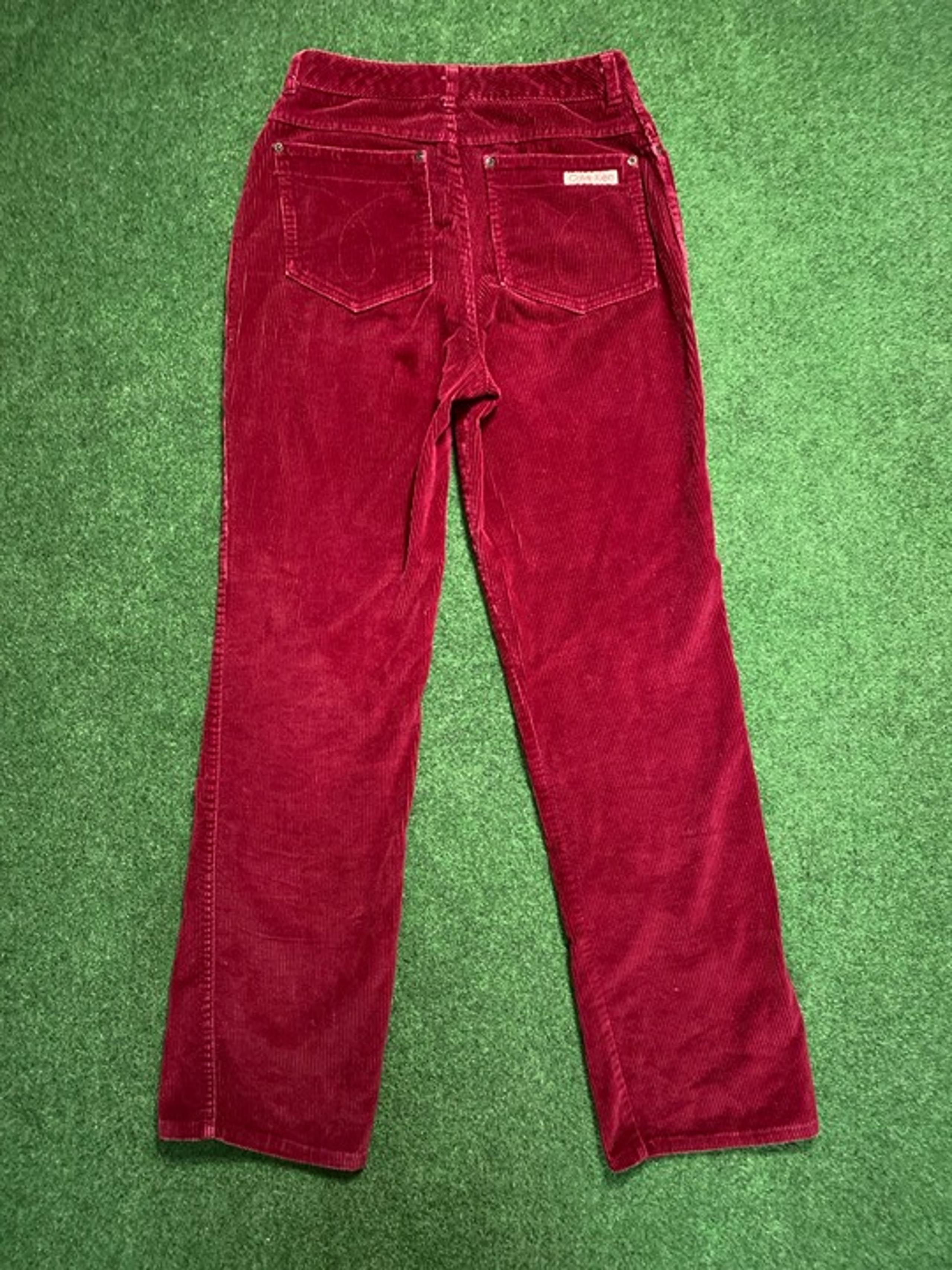 Vintage Women’s Calvin Klein Corduroy Pants Maroon-Red 26”