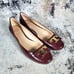 Tory Burch Women's Gigi Mid-Heel Pumps Patent Leather Wine Red Size 7