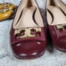 Tory Burch Women's Gigi Mid-Heel Pumps Patent Leather Wine Red Size 7