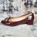 Tory Burch Women's Gigi Mid-Heel Pumps Patent Leather Wine Red Size 7