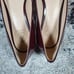 Tory Burch Women's Gigi Mid-Heel Pumps Patent Leather Wine Red Size 7