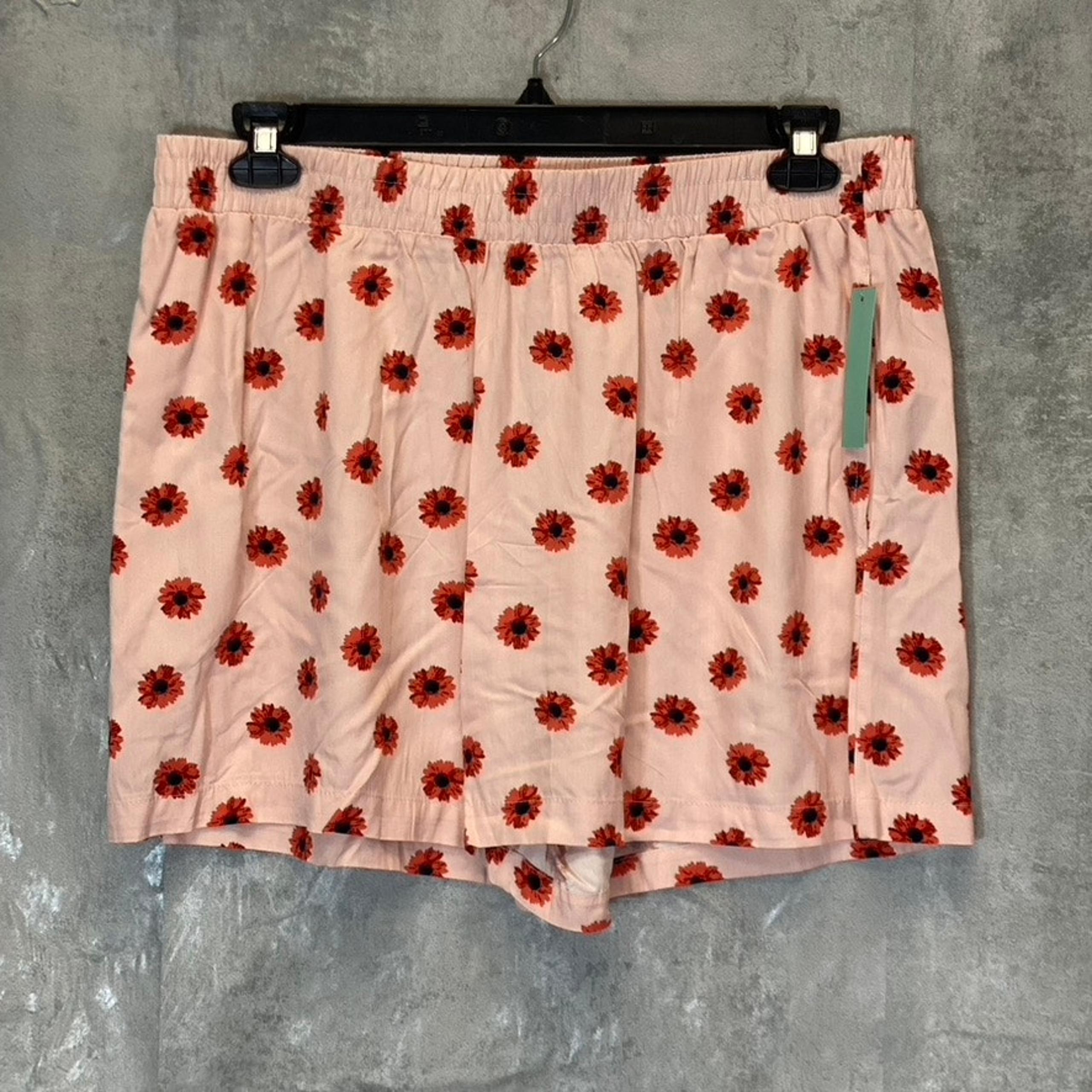 ABOUND Women's Plus Size Pink Daisy Dots Easy Flowy Lightweight Elastic Waist