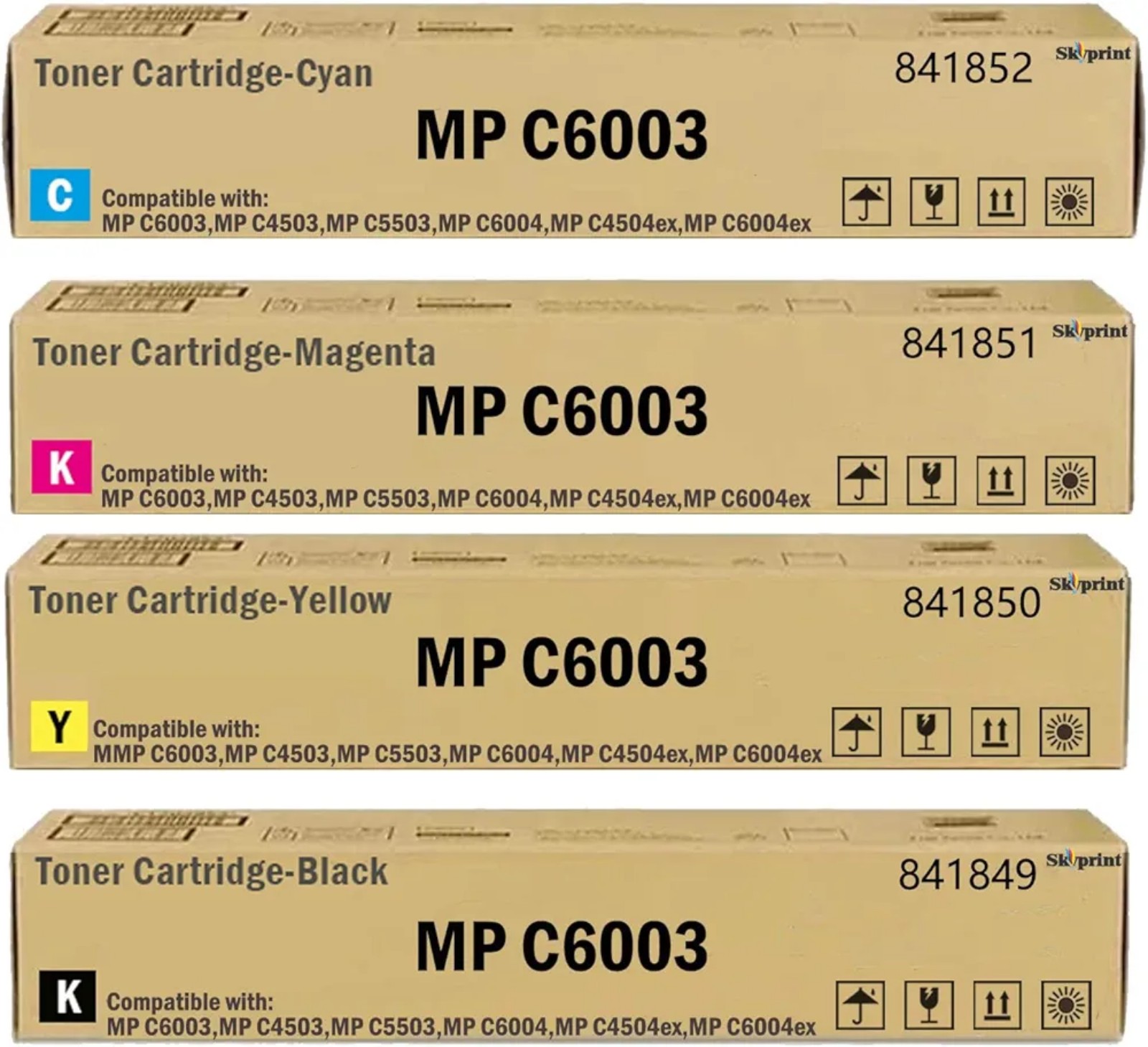 MP C6003 Toner Cartridge Black Cyan Yellow Magenta Replacement for Ricoh