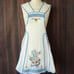 Vintage 1940s 1950s Full Apron, White Linen with an Embroidered Dutch Girl