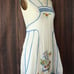 Vintage 1940s 1950s Full Apron, White Linen with an Embroidered Dutch Girl