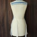 Vintage 1940s 1950s Full Apron, White Linen with an Embroidered Dutch Girl