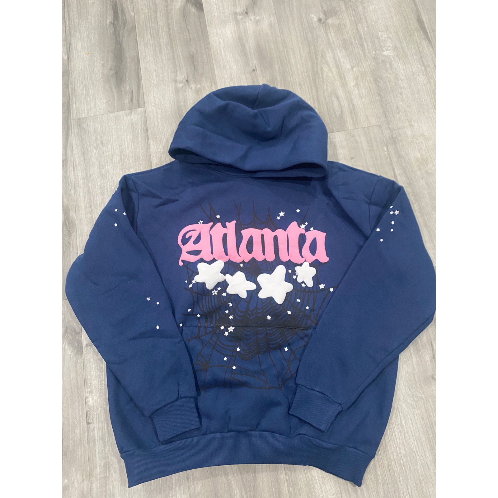 Sp5der Hoodie ATLANTA Navy Blue Size L