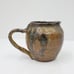 Hand Glazed Stoneware Jug Pitcher Creamer Drip Glaze Green Black Brown 4.5in