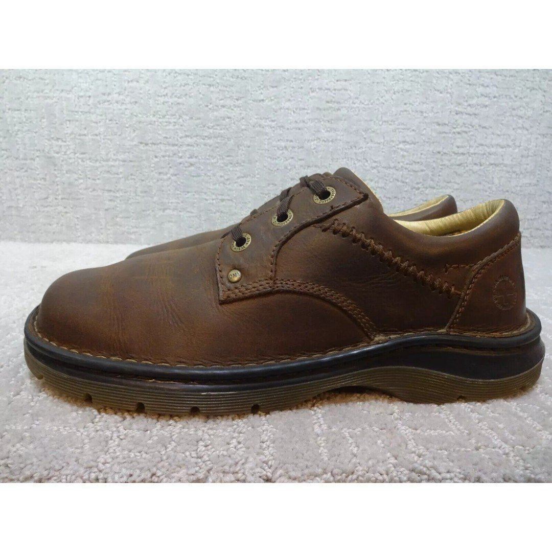 Dr Martens Size M 9 L 10 Brown Leather Air Cushion Sole Oxford Shoes 12079