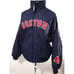 Boston Red Socks Authentic Majestic Blue Thick Nylon Winter Bomber Jacket Sz XXL