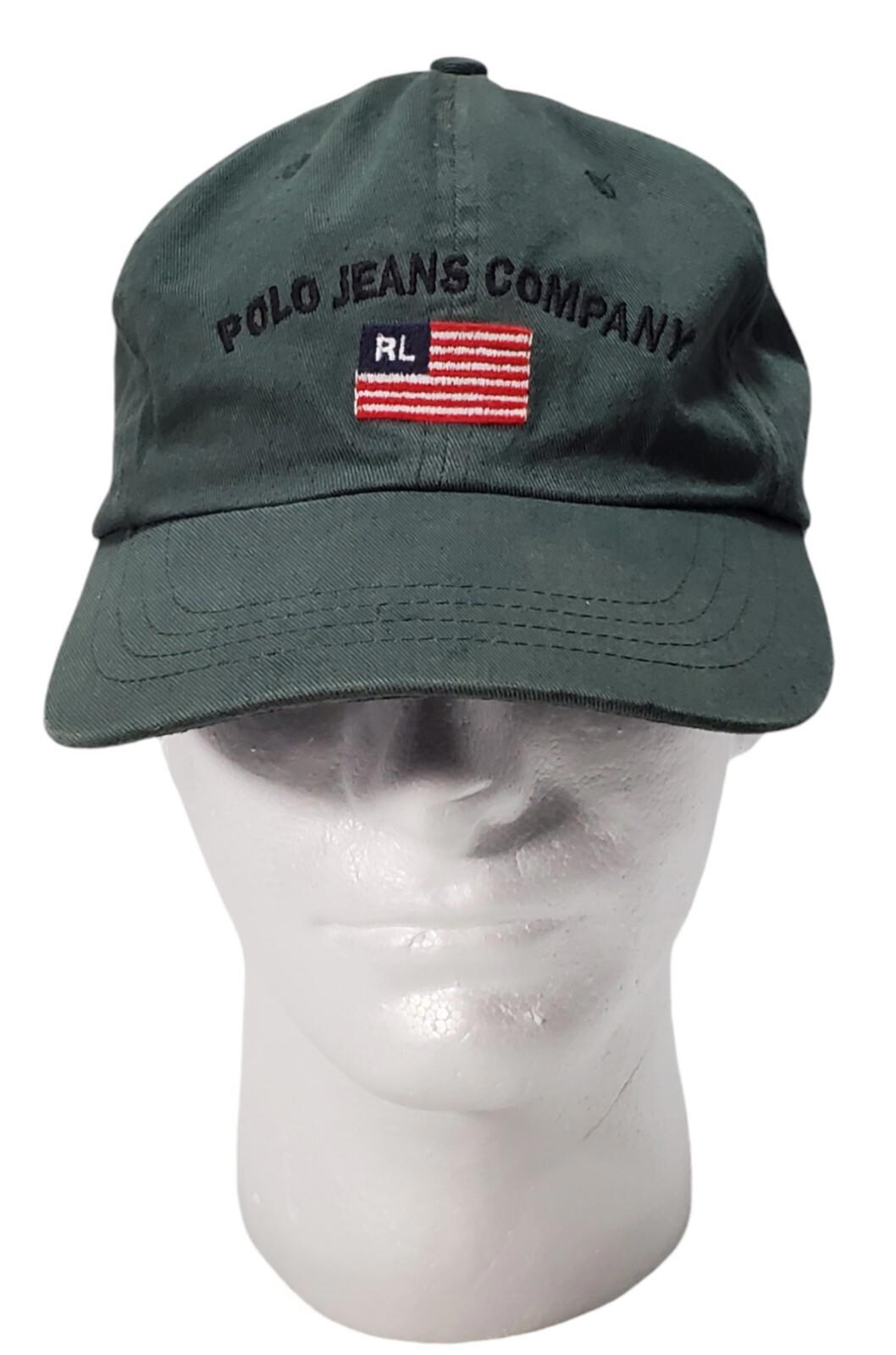Vintage Ralph Lauren Polo Jeans Company Strapback Hat Cap American Flag