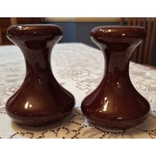 MCM 1970s Style Brown Salt & Pepper Shakers 4” w/ Stoppers