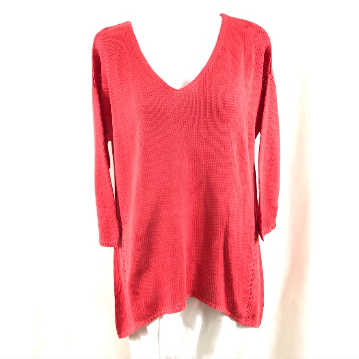 Kier + J Womens Sweater Tunic Open Knit
