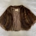 Vintage Brown Fur Shrug Satin Lined