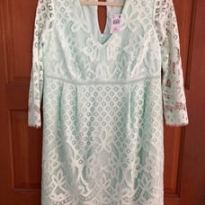 Gorgeous NWT Seafoam Green Lace Maternity Dress - Size Medium