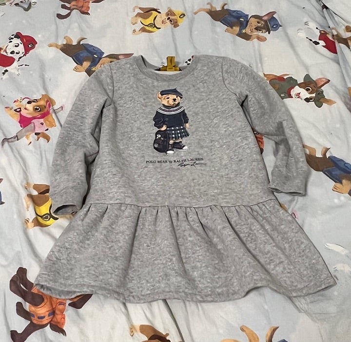 Ralph Lauren Bear Girls Warm Soft Dress Size 4T NEW