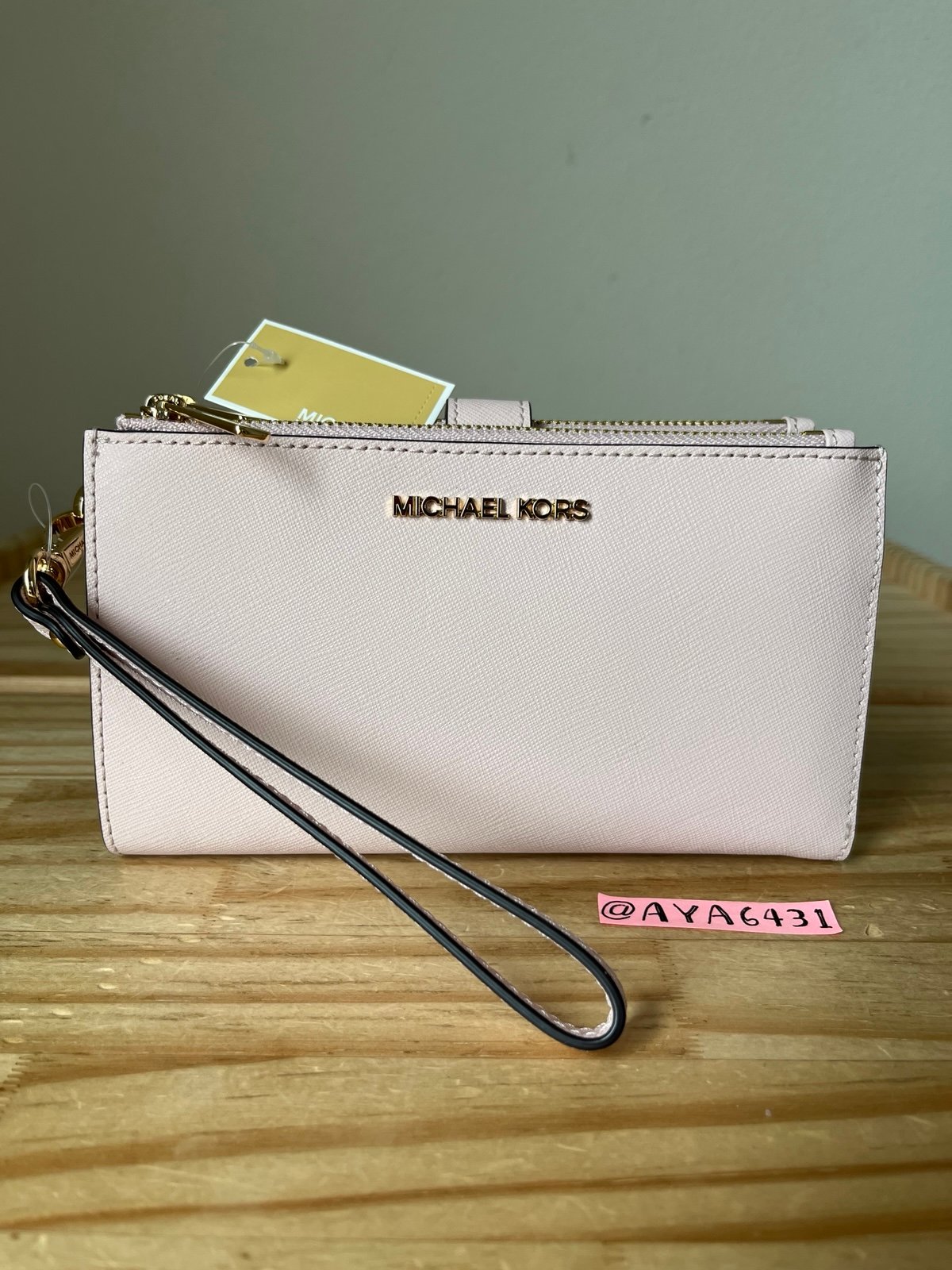Michael Kors Jet set travel large double zip wristlet wallet