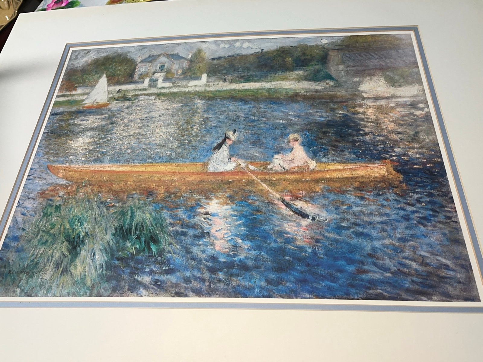 Vintage Renoir print, The Skiff by Pierre-Auguste Renoir, impressionist artwork