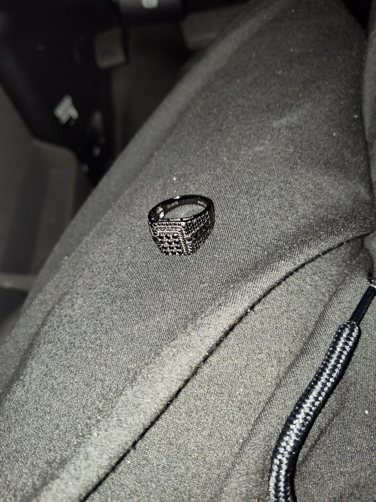 Shaquille O'Neil Black SIM Diamond Sterling Men's Band