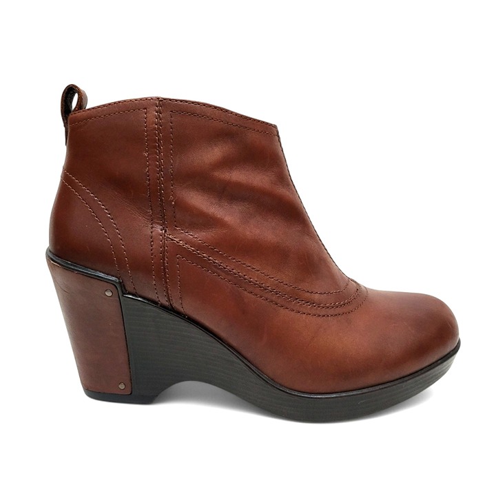 DANSKO Fawn Wedge Boot Leather Western Ankle Bootie
