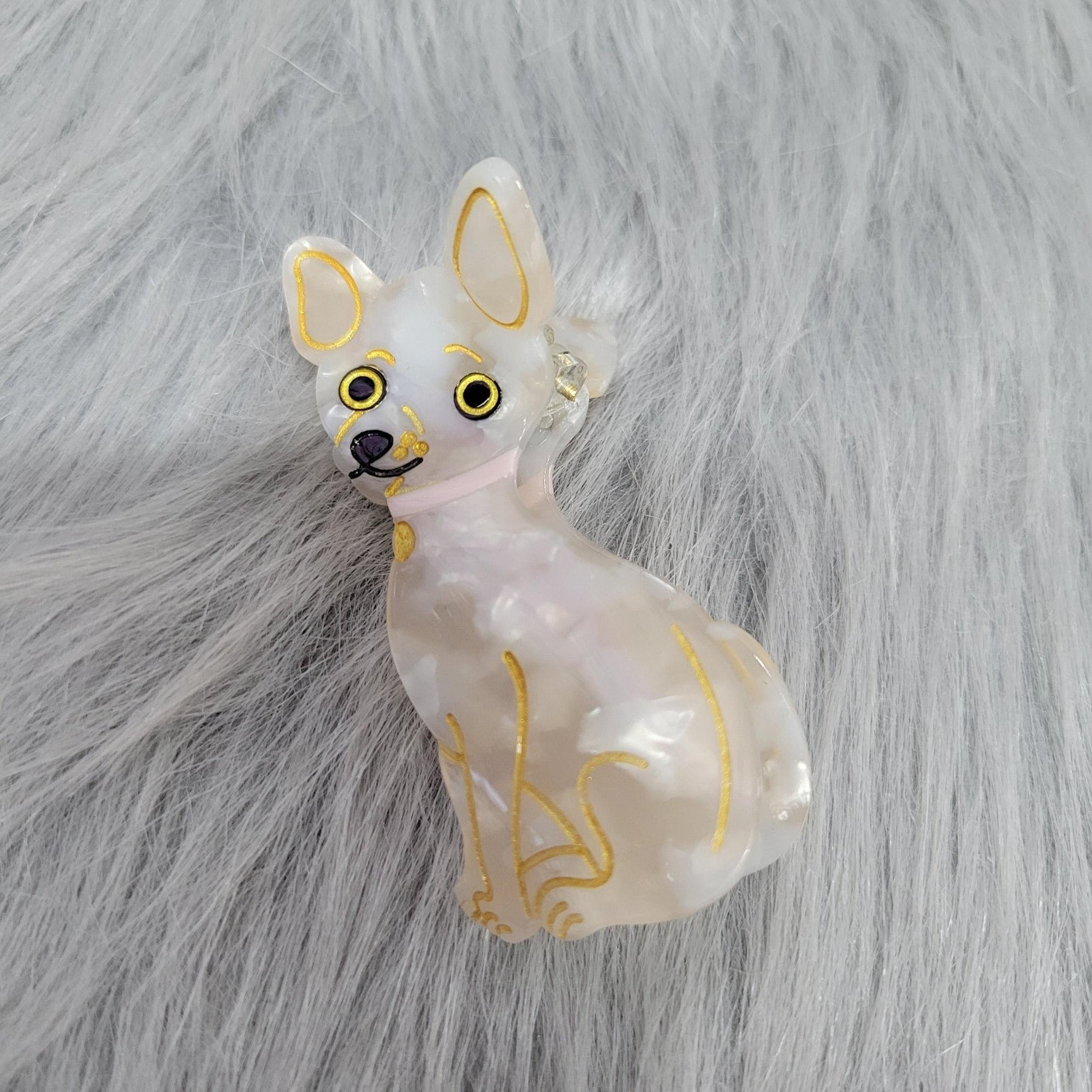 Lucite Chihuahua Dog Shaped Claw Hair Clip