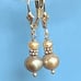 Vintage Sterling Silver Baroque Pearl Leverback Dangle Earrings
