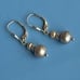Vintage Sterling Silver Baroque Pearl Leverback Dangle Earrings