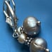 Vintage Sterling Silver Baroque Pearl Leverback Dangle Earrings