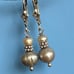 Vintage Sterling Silver Baroque Pearl Leverback Dangle Earrings