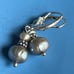 Vintage Sterling Silver Baroque Pearl Leverback Dangle Earrings
