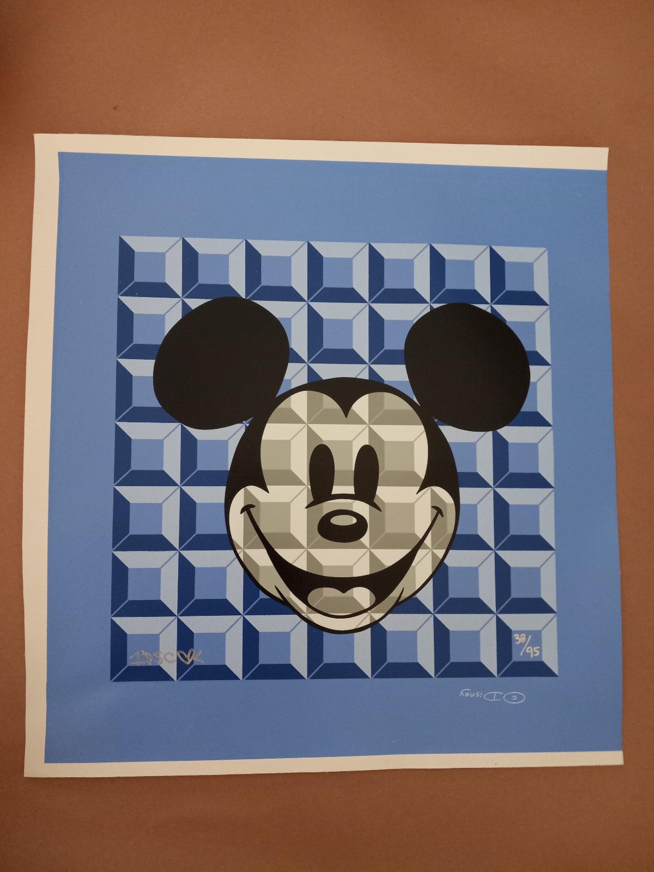 Tennessee Loveless, "Blue 8-Bit Mickey" Limited Edition on Canvas Disney LOA