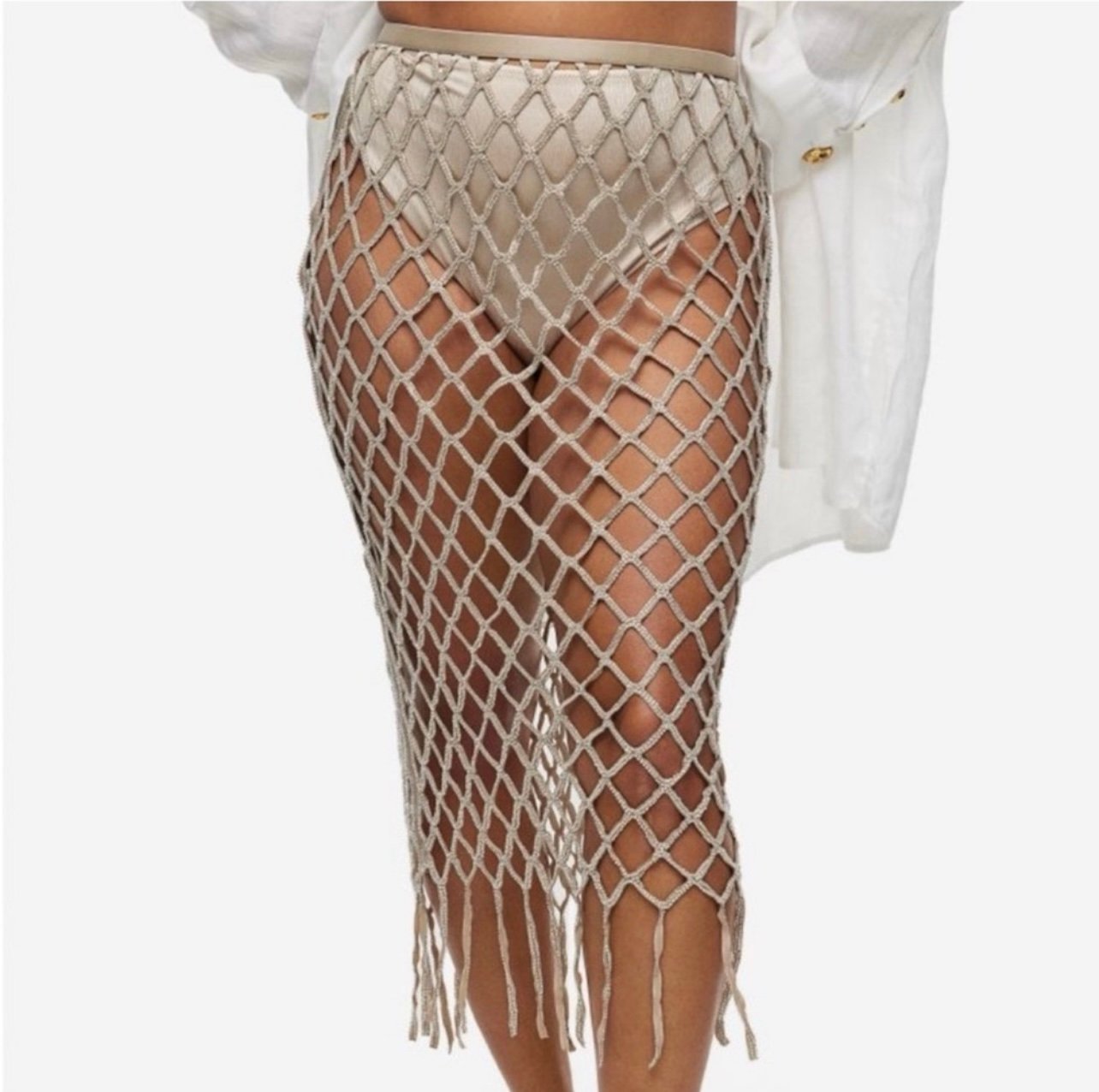 H&M beaded fringe skirt