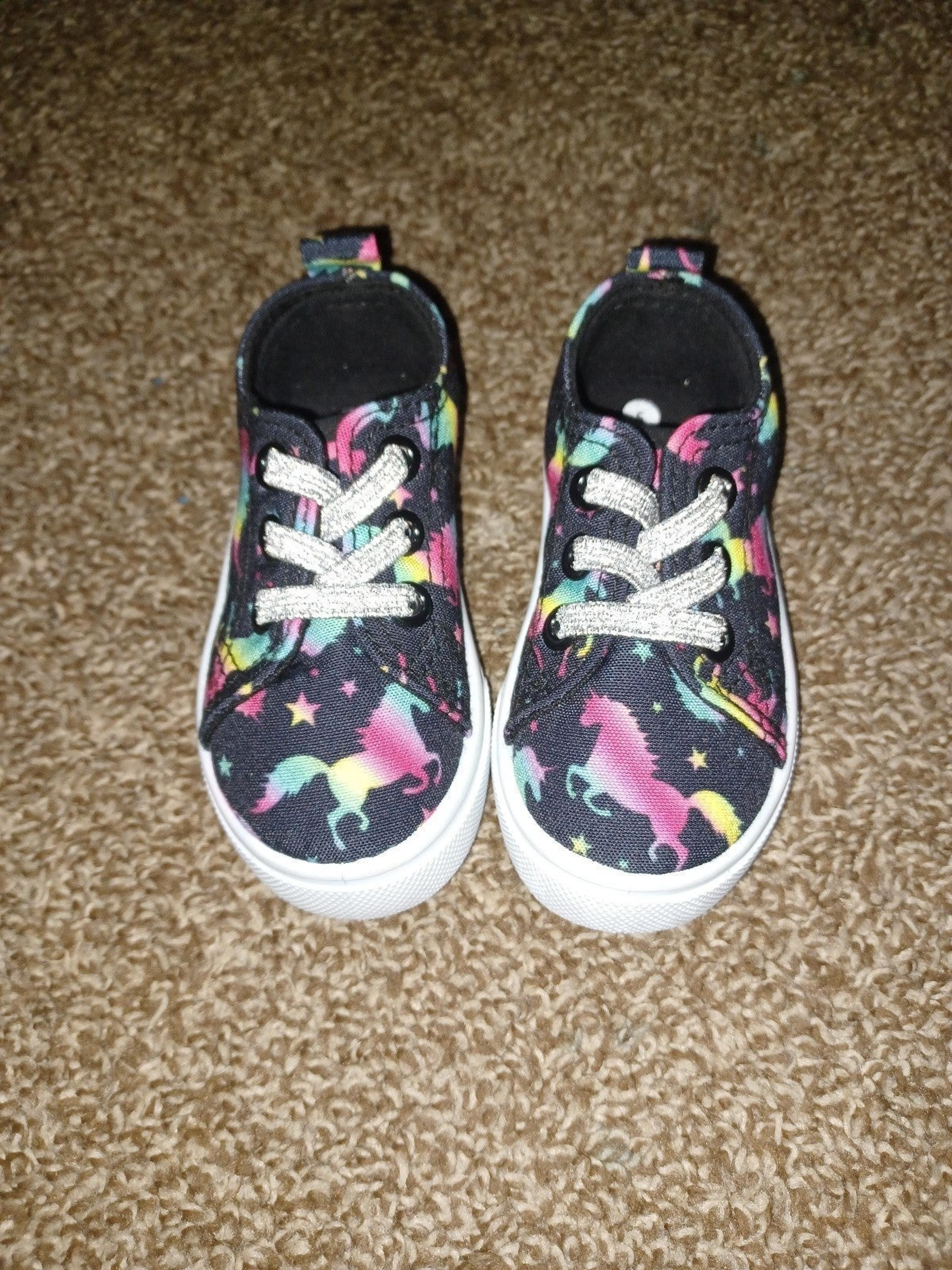 Colorful unicorn canvas shoes