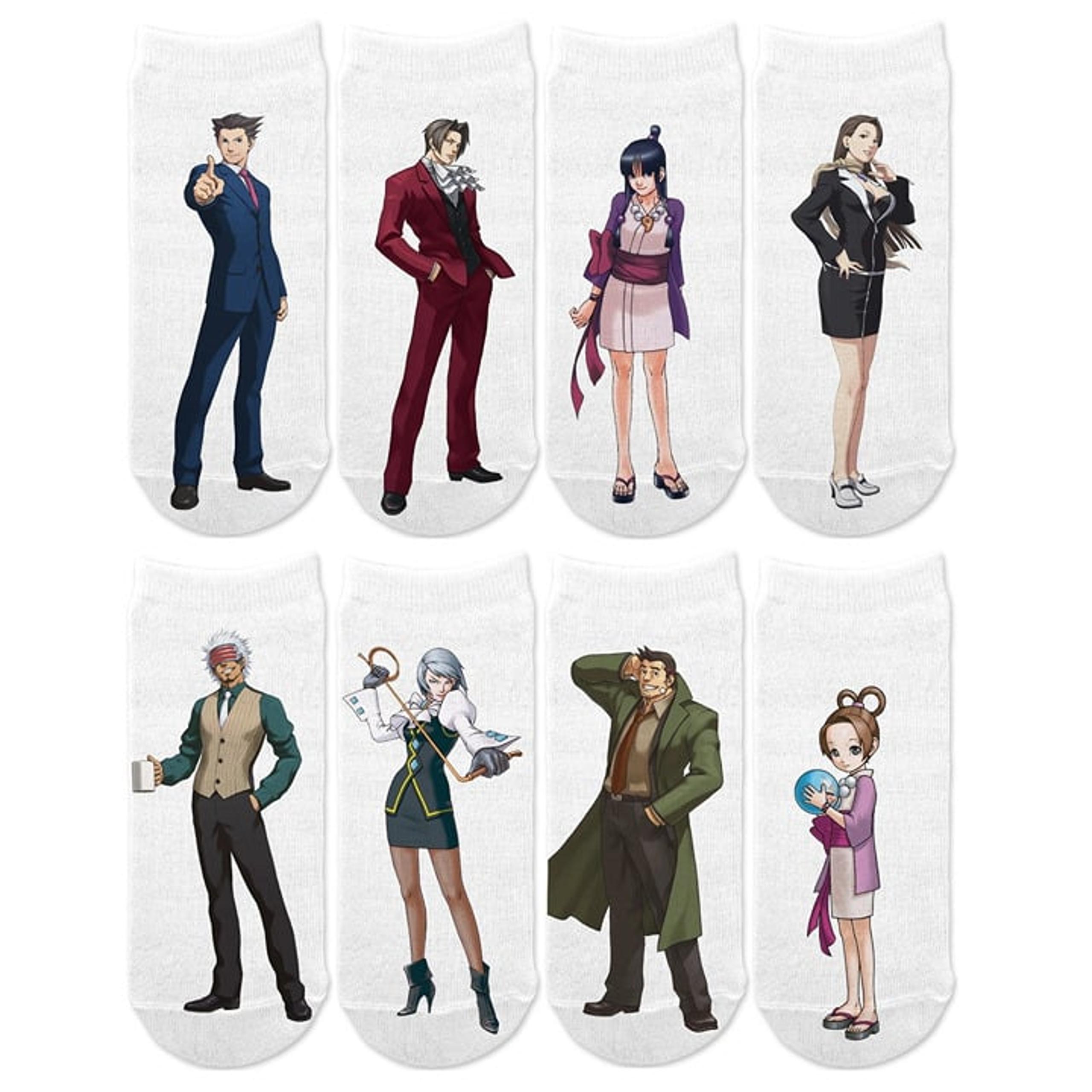 8 Pack Ace Attorney Phoenix Wright No-Match Ankle Socks Anime Manga Cosplay