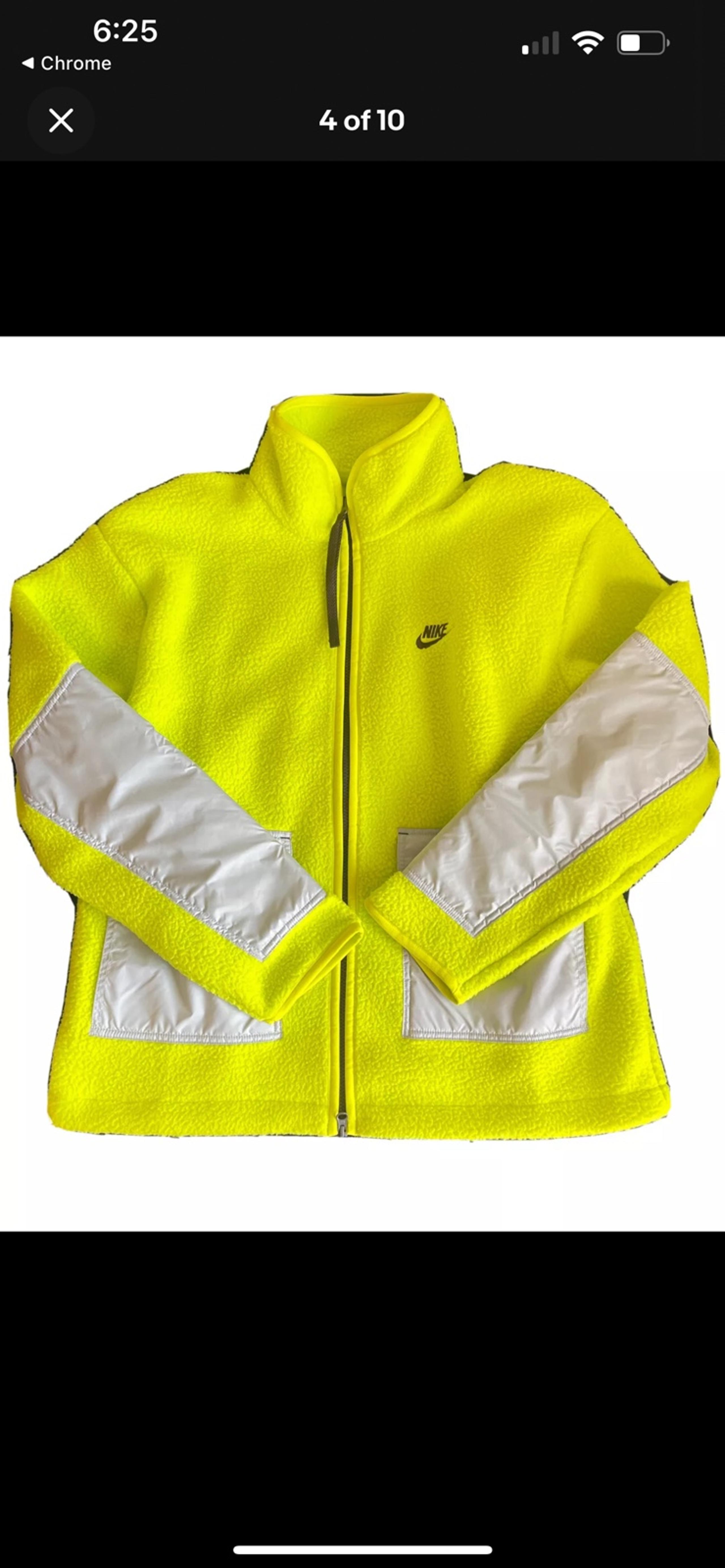 Men’s Nike XL Sherpa Fleece Jacket in Volt color