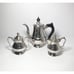 Crosby Co. 1930s Art Deco Silverplate 3-Piece Tea Set Service