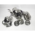 Crosby Co. 1930s Art Deco Silverplate 3-Piece Tea Set Service