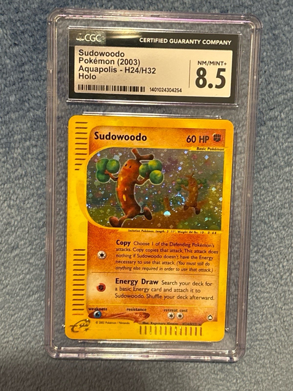 Sudowoodo H24/H32 #H24 Aquapolis Holo Rare CGC 8.5 NM-MT Pokemon Card - Swirl