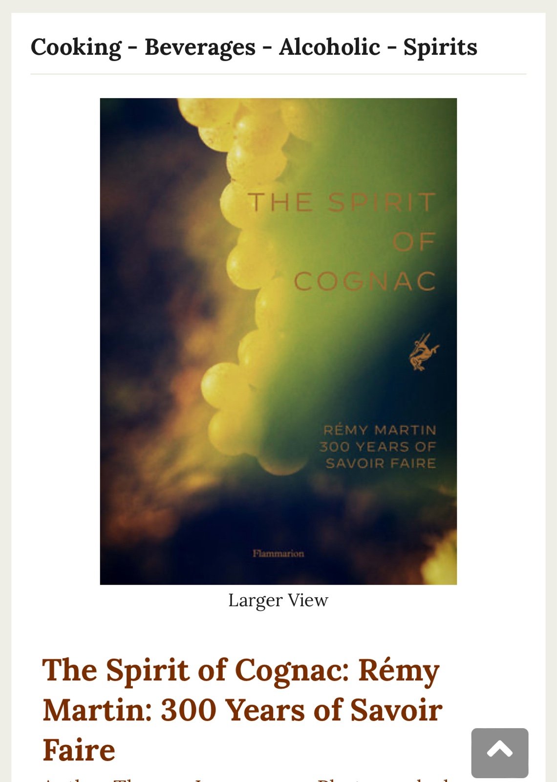 The spirit of cognac- remy Martin book
