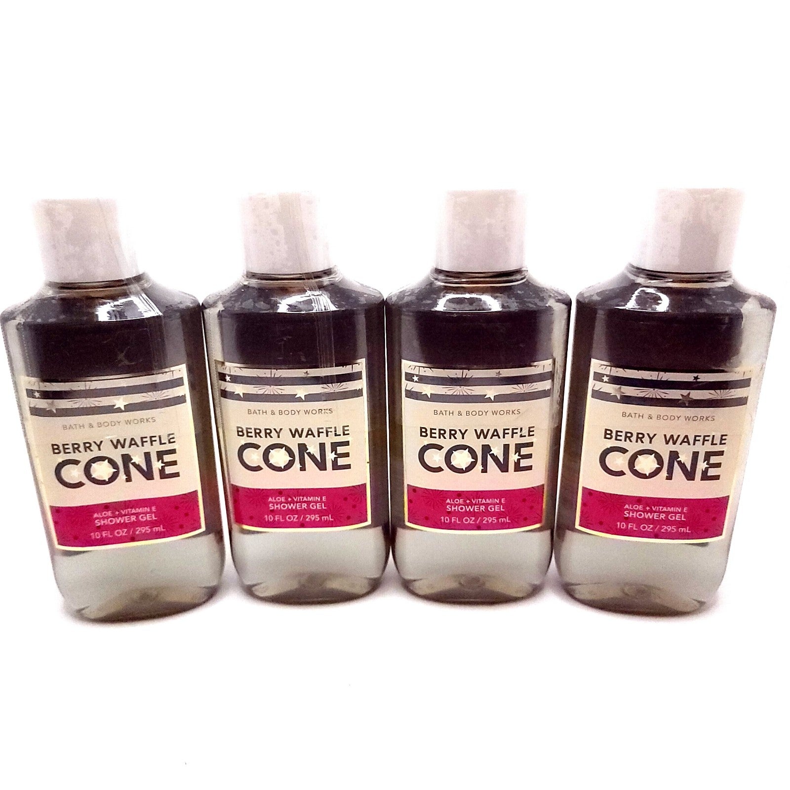 Berry Waffle Cone Shower Gel 10oz each 4 bottles Bath and Body Works