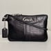 Coach Signature Black Leather Wristlet