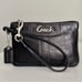 Coach Signature Black Leather Wristlet