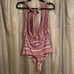 Free People Retro Babe Halter Bodysuit in Blush Combo Pink Large NWOT