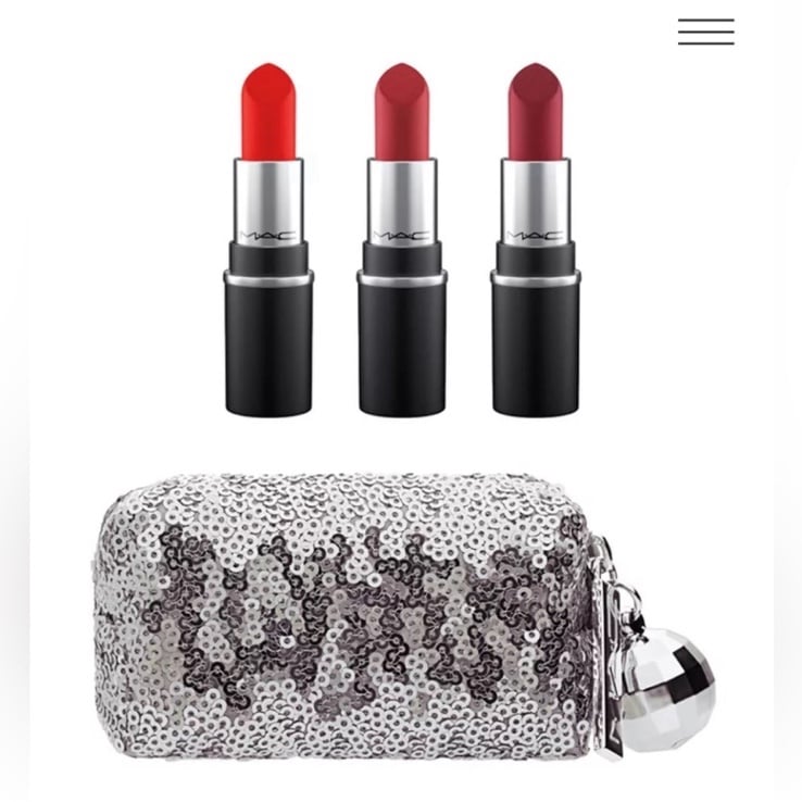 Mac Cosmetics Snow Ball Mini Lipstick Kit/Rose 4pc set NIB